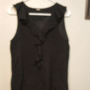 🧡Black Sleeveless Ruffle Top